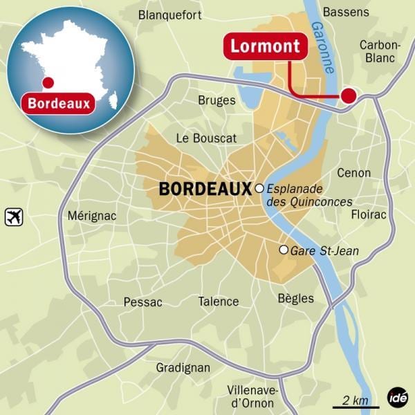 zemljevid Bordeaux predmestju