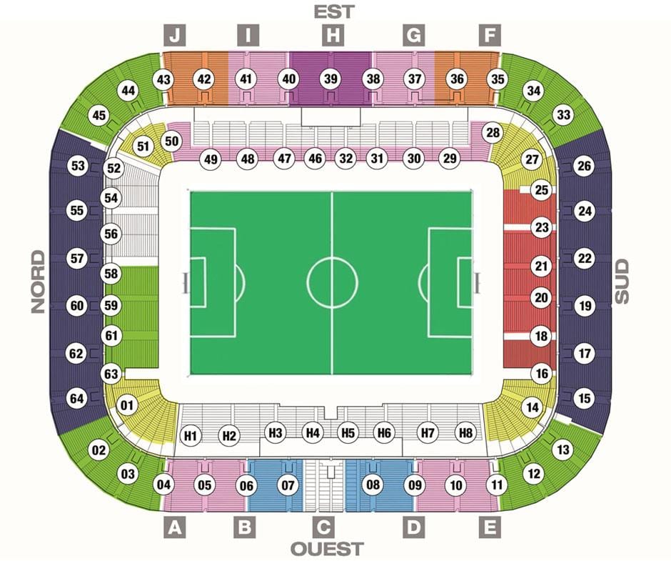 zemljevid Bordeaux stadion