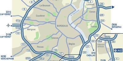 Bordeaux cestni zemljevid