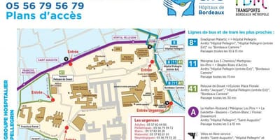 Zemljevid Bordeaux bolnišnici