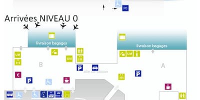 Bordeaux letališki terminal zemljevid