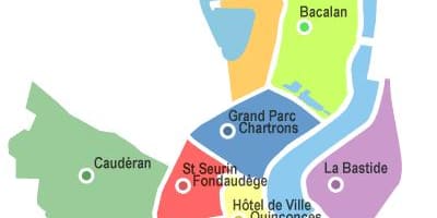 Zemljevid Bordeaux okrožju