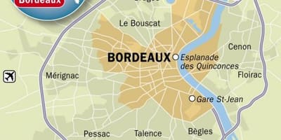Zemljevid Bordeaux predmestju