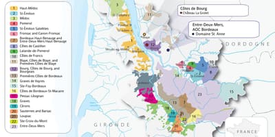 Zemljevid Bordeaux chateaux