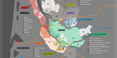 Bordeaux vino državi zemljevid