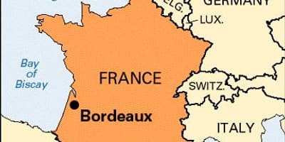 Bordeaux na zemljevidu