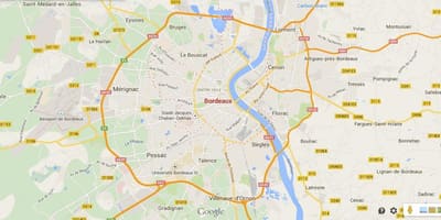 Zemljevid Bordeaux področju francija